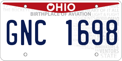OH license plate GNC1698
