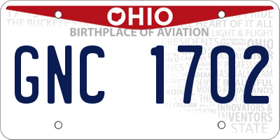 OH license plate GNC1702