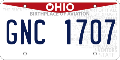 OH license plate GNC1707