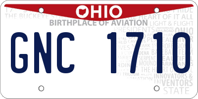 OH license plate GNC1710