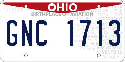 OH license plate GNC1713