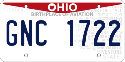 OH license plate GNC1722