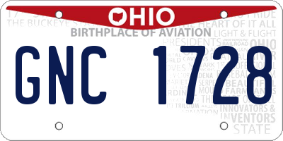OH license plate GNC1728
