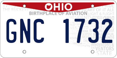OH license plate GNC1732