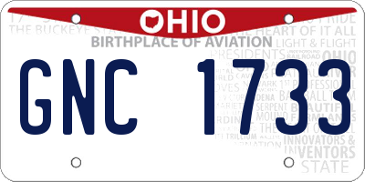 OH license plate GNC1733
