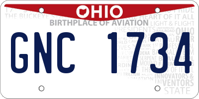 OH license plate GNC1734