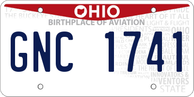 OH license plate GNC1741