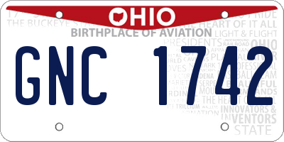 OH license plate GNC1742