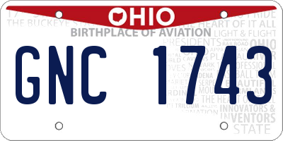 OH license plate GNC1743