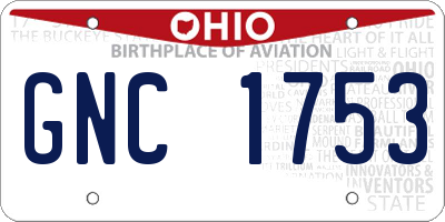 OH license plate GNC1753