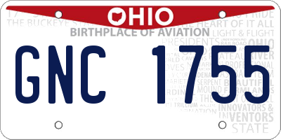 OH license plate GNC1755