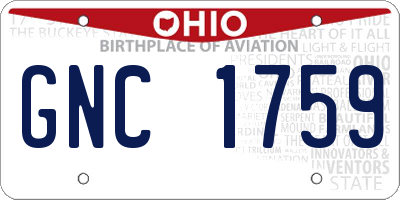 OH license plate GNC1759