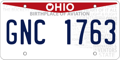 OH license plate GNC1763