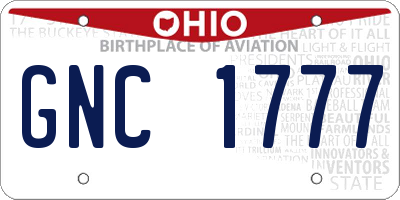 OH license plate GNC1777