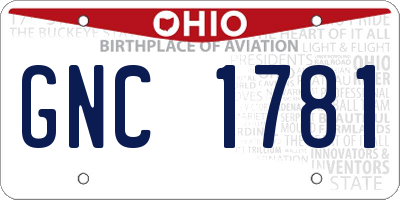 OH license plate GNC1781