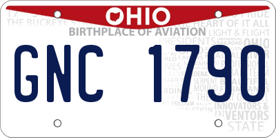 OH license plate GNC1790