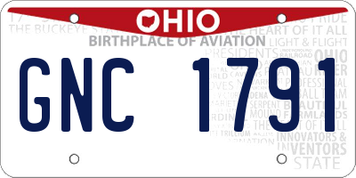 OH license plate GNC1791