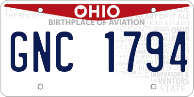 OH license plate GNC1794
