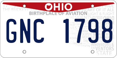 OH license plate GNC1798