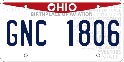 OH license plate GNC1806