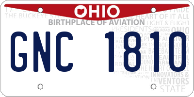 OH license plate GNC1810