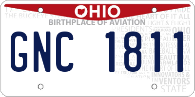 OH license plate GNC1811