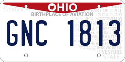 OH license plate GNC1813