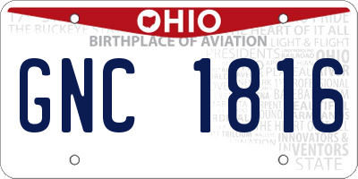 OH license plate GNC1816