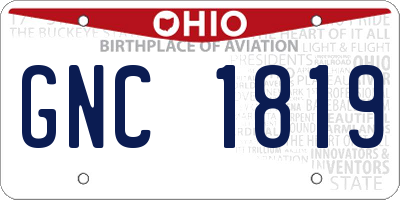 OH license plate GNC1819