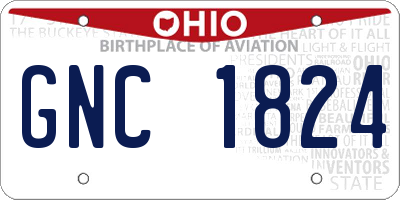 OH license plate GNC1824