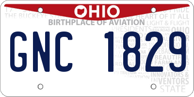 OH license plate GNC1829