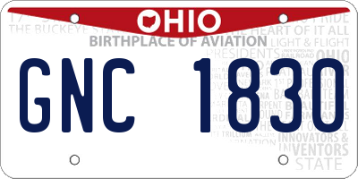 OH license plate GNC1830