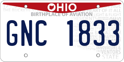 OH license plate GNC1833