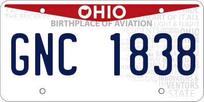 OH license plate GNC1838