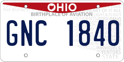 OH license plate GNC1840