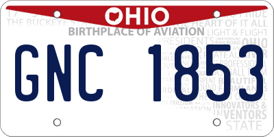 OH license plate GNC1853