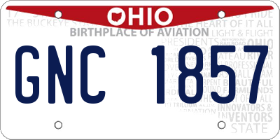 OH license plate GNC1857