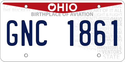 OH license plate GNC1861