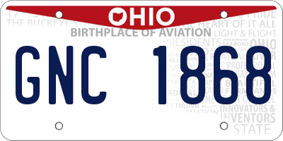 OH license plate GNC1868