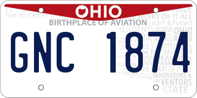 OH license plate GNC1874