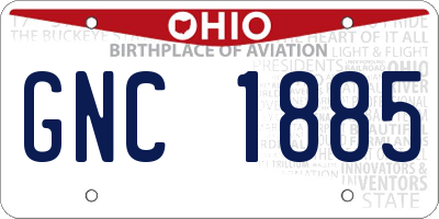 OH license plate GNC1885