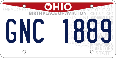 OH license plate GNC1889