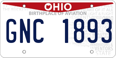 OH license plate GNC1893