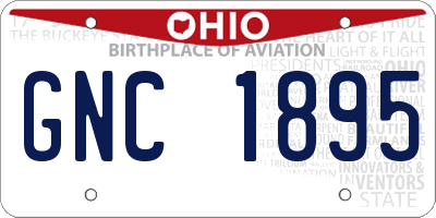 OH license plate GNC1895
