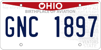 OH license plate GNC1897