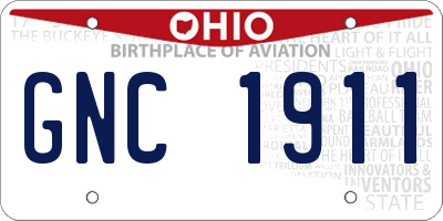 OH license plate GNC1911