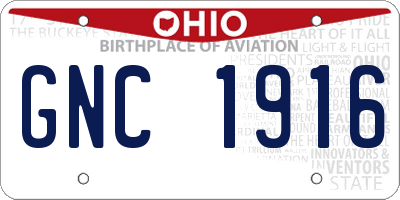 OH license plate GNC1916