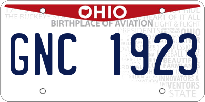OH license plate GNC1923
