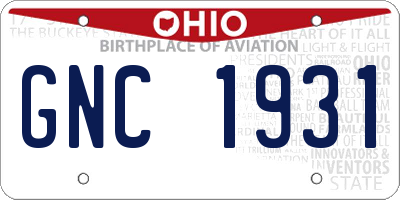 OH license plate GNC1931