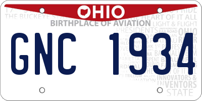 OH license plate GNC1934